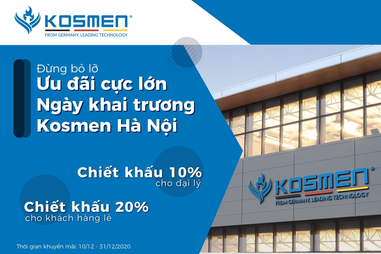 Ưu đãi cực lớn nhân dịp khai trương Kosmen Hà Nội