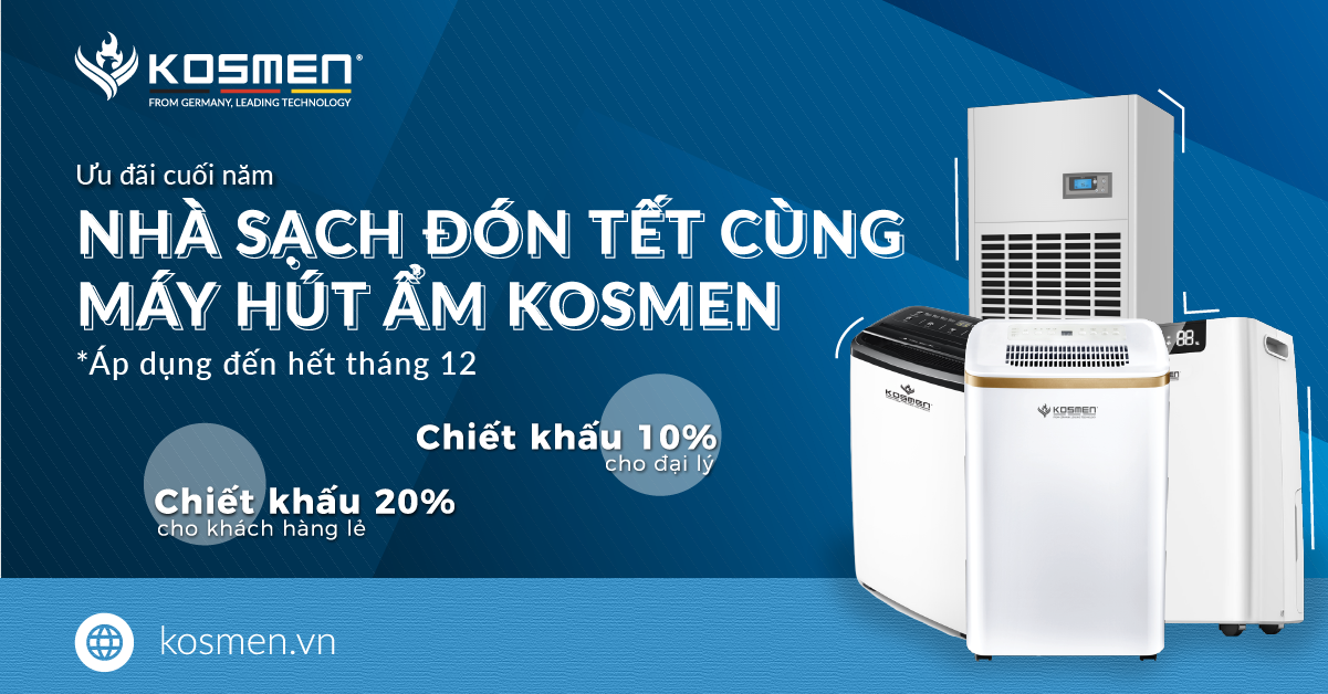 Ưu đãi kéo dài đến hết năm khi mua máy hút ẩm Kosmen