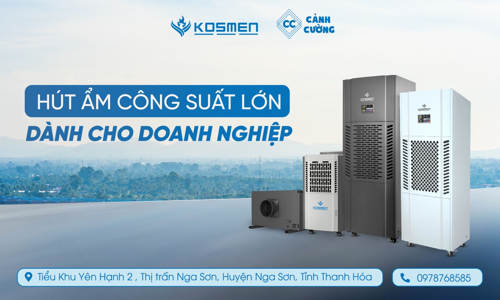 NPP Cảnh Cường chuy&ecirc;n cung cấp m&aacute;y h&uacute;t ẩm ch&iacute;nh h&atilde;ng Kosmen tại Thanh H&oacute;a