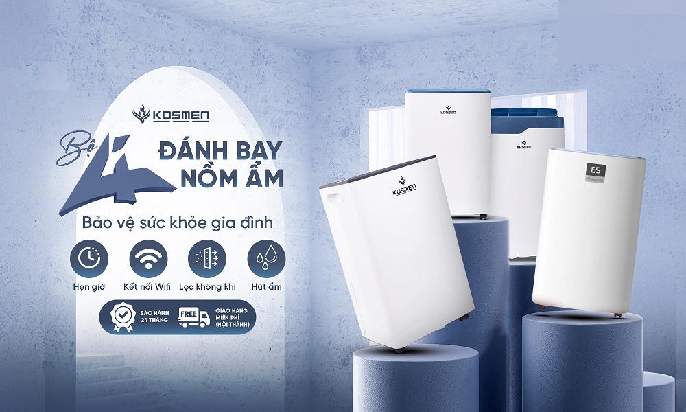 Máy hút ẩm Kosmen - Giải pháp bảo vệ gia đình cho mùa nồm ẩm