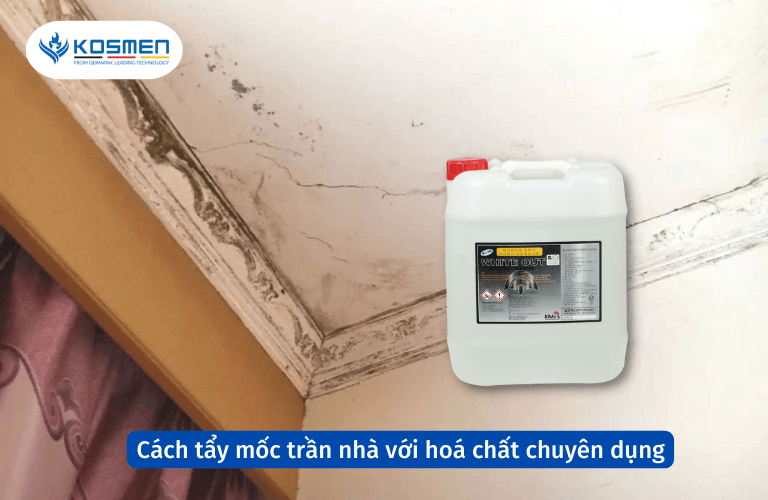 Cách tẩy mốc trần nhà với hoá chất chuyên dụng