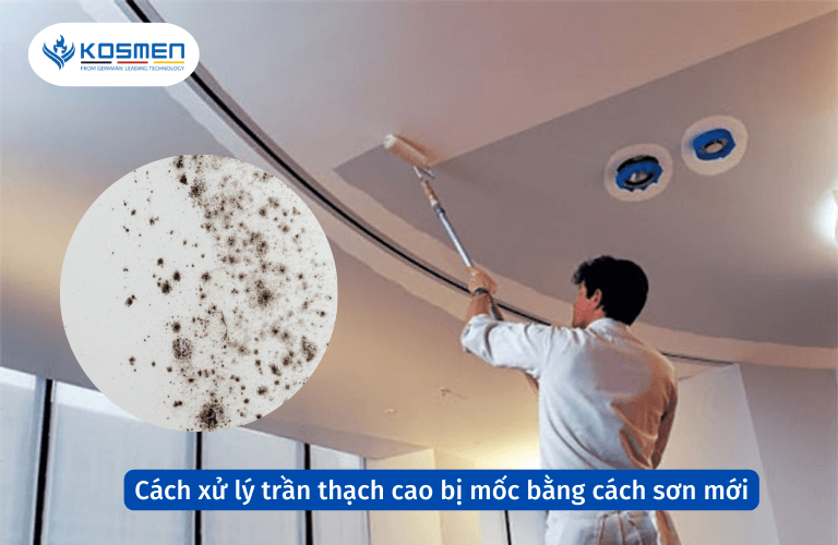 Cách xử lý trần thạch cao bị mốc bằng cách sơn mới