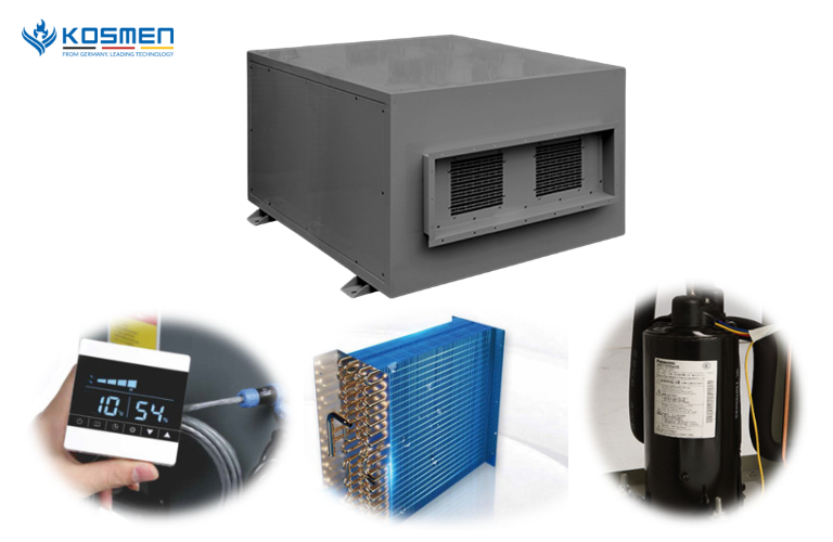Cấu tạo của máy hút ẩm treo trần Kosmen KM-480DS