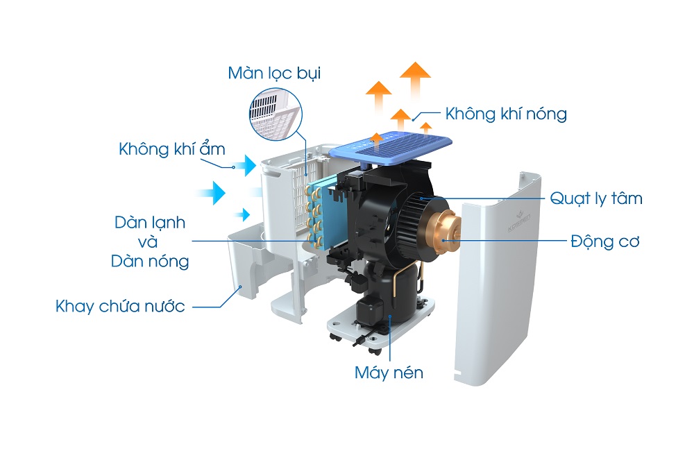 Cấu tạo và nguyên lý hoạt động máy hút ẩm không khí dạng ngưng tụ