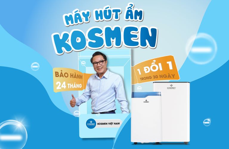 M&aacute;y h&uacute;t ẩm d&acirc;n dụng Kosmen bảo h&agrave;nh 24 th&aacute;ng v&agrave; k&egrave;m theo nhiều ưu đ&atilde;i khủng khi mua h&agrave;ng