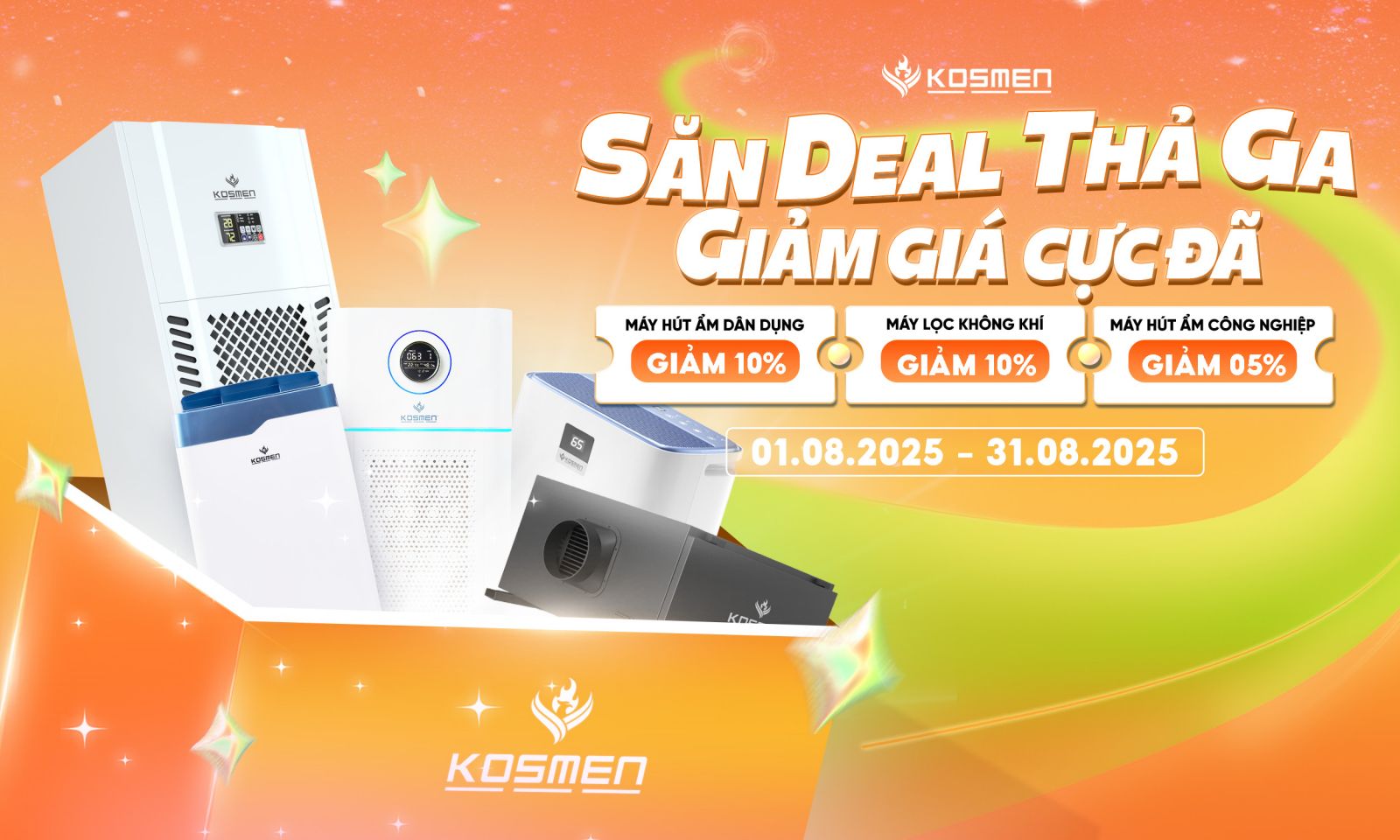 Kosmen tung chương t&igrave;nh khuyến m&atilde;i gi&aacute; si&ecirc;u hời trong th&aacute;ng 8