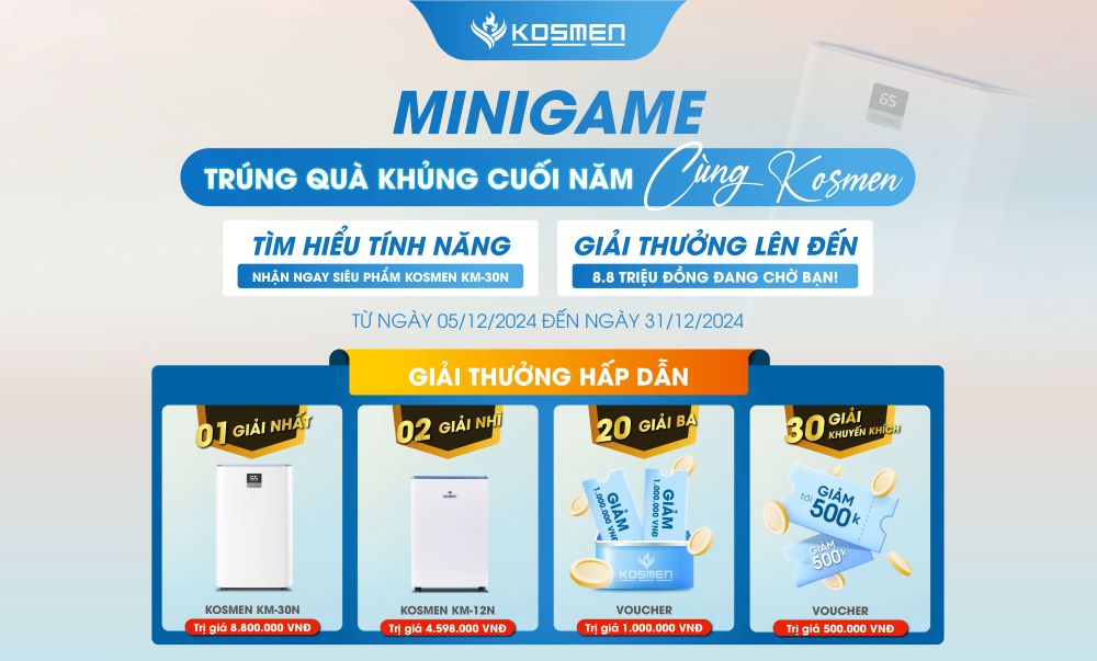 Cơ cấu giải thưởng Minigame Tr&uacute;ng qu&agrave; khủng cuối năm c&ugrave;ng Kosmen