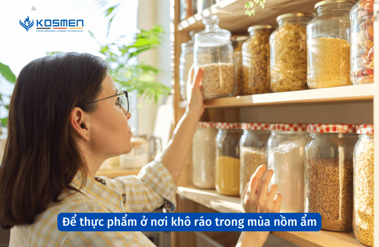 Để thực phẩm ở nơi khô ráo, thoáng mát trong mùa nồm