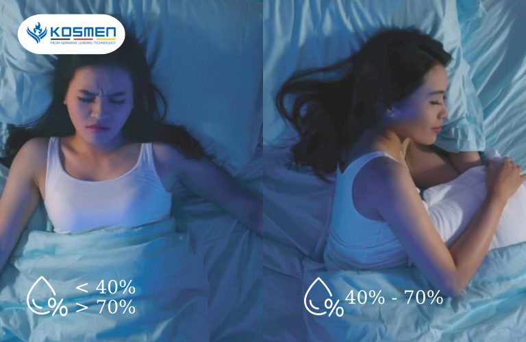 Độ ẩm lý tưởng trong phòng ngủ giúp bạn ngủ ngon hơn, hạn chế các bệnh về hô hấp