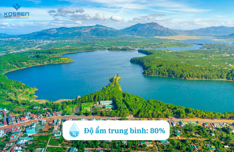 Độ ẩm trung b&igrave;nh năm tại Gia Lai kh&aacute; cao - 80%