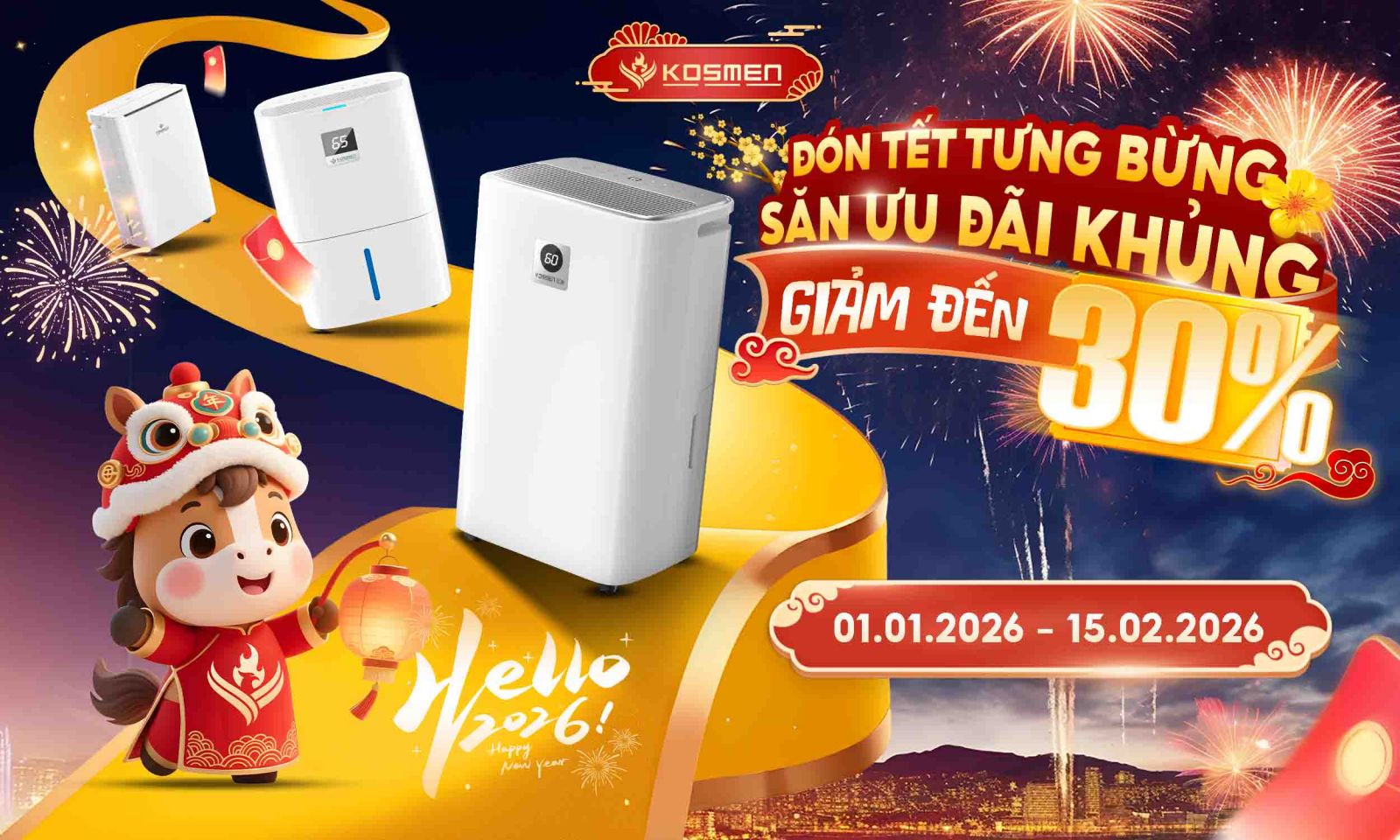 Đ&oacute;n tết tưng bừng với ưu đ&atilde;i khủng đến 30% từ Kosmen