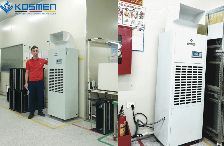 Hình ảnh lắp đặt máy hút ẩm Kosmen trong công ty TNHH Link Electronics