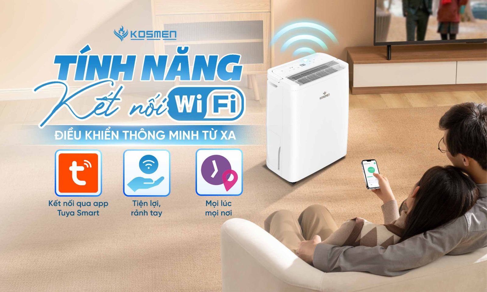 Tính năng kết nối wifi điều khiển từ xa, giúp người dùng sử dụng máy một cách linh hoạt