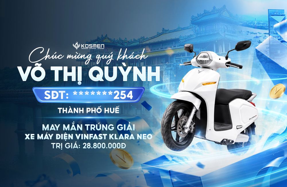 Kosmen Chúc Mừng Khách Hàng Trúng Xe Máy Điện Vinfast Klara Neo