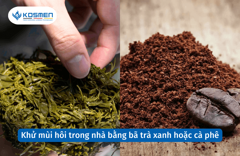Khử mùi hôi trong nhà bằng bã trà xanh hoặc cà phê