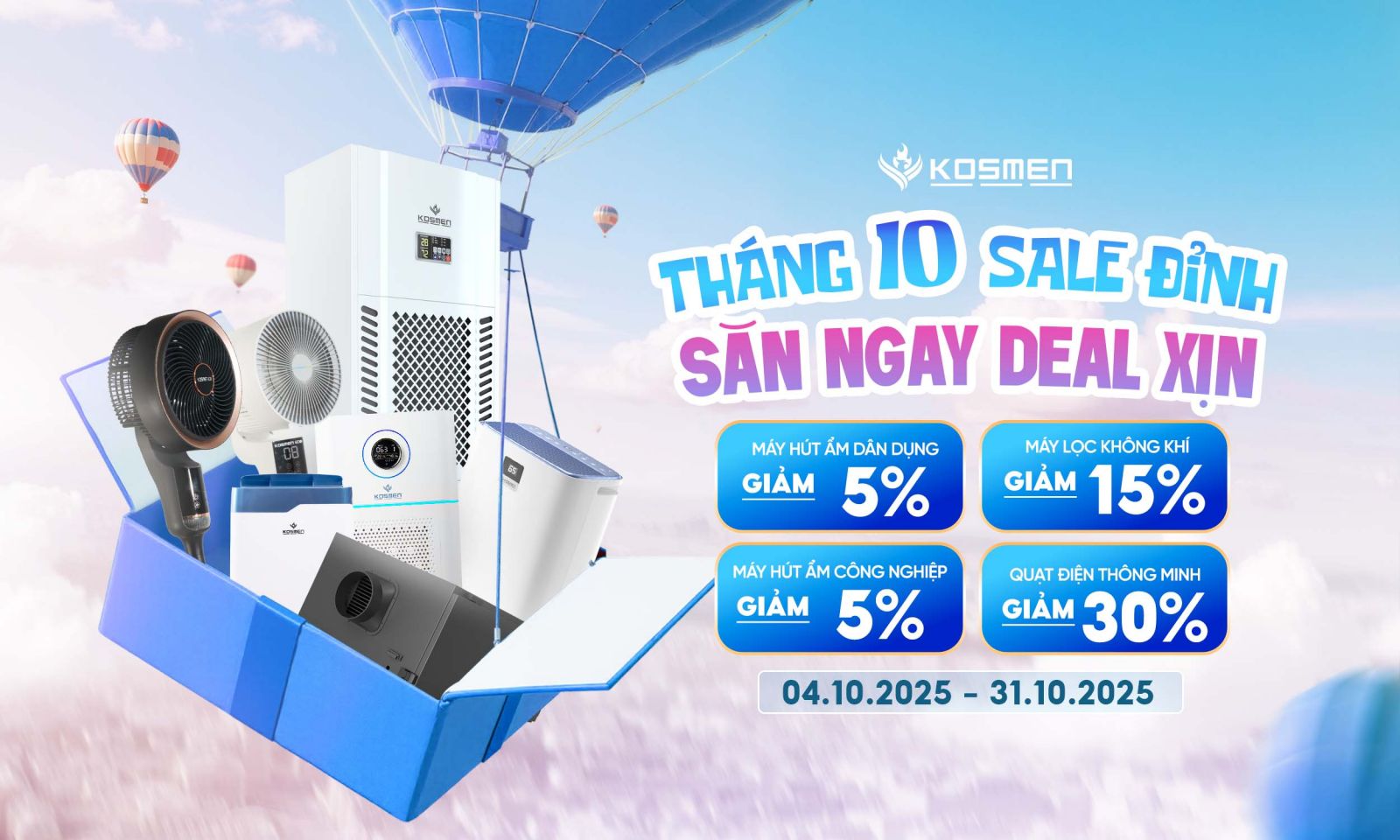 Khuyến mãi tháng 10 Kosmen