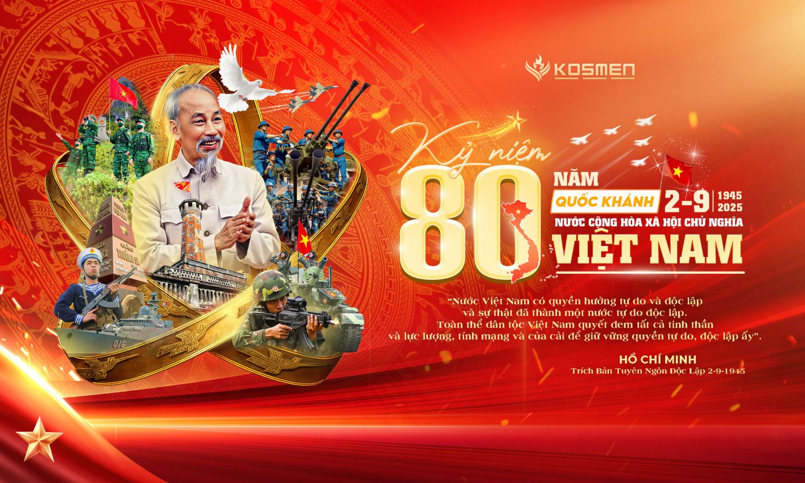 Kosmen ch&uacute;c mừng dịp kỷ niệm 80 năm ng&agrave;y Quốc Kh&aacute;nh Việt Nam