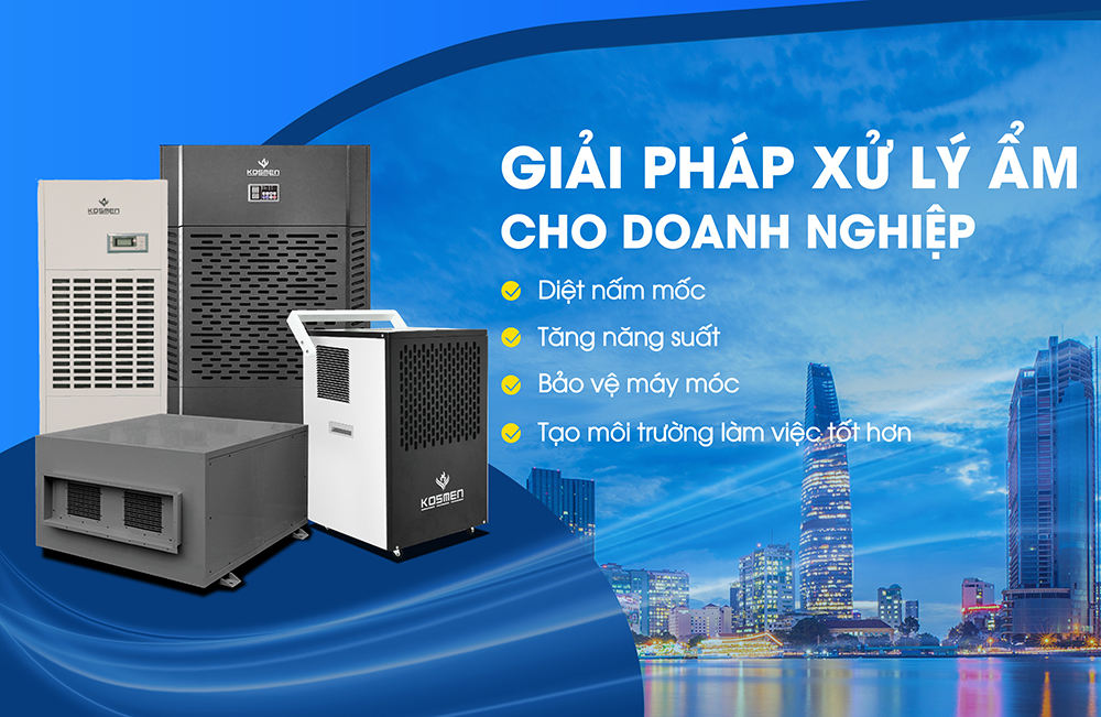 M&aacute;y h&uacute;t ẩm Kosmen - Giải ph&aacute;p xử l&yacute; ẩm to&agrave;n diện trong kho tiền 