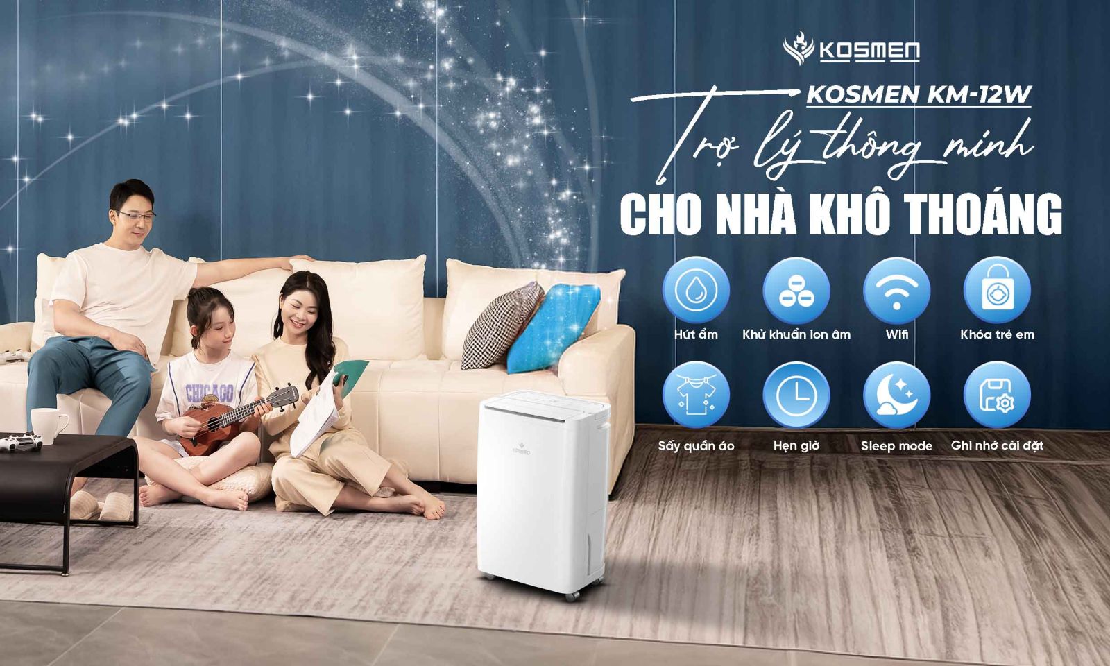 Kosmen KM-12W sở hữu hệ thống tính năng thông minh, tiện lợi