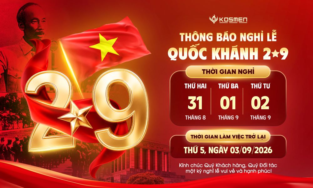 Công Ty Cổ Phần Kosmen Thông Báo Lịch Nghỉ Lễ Quốc Khánh 2026