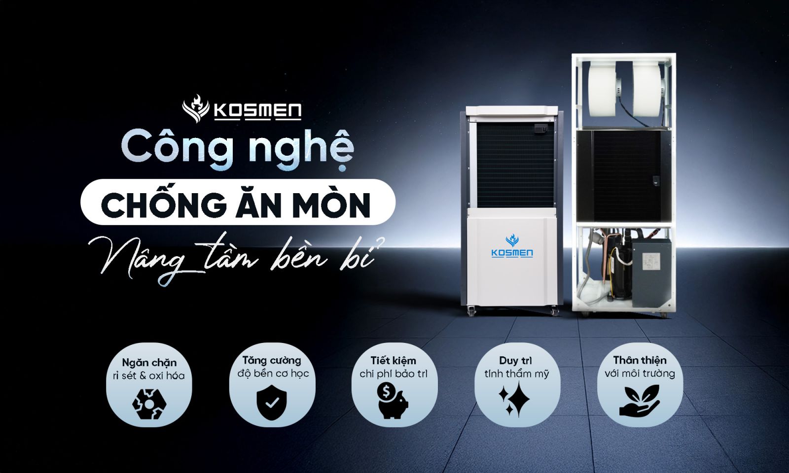 Kosmen l&agrave; thương hiệu ti&ecirc;n phong trong việc cải tiến d&agrave;n trao đổi nhiệt chống ăn m&ograve;n tại Việt Nam, mang đến hiệu suất hoạt động tối ưu cho doanh nghiệp