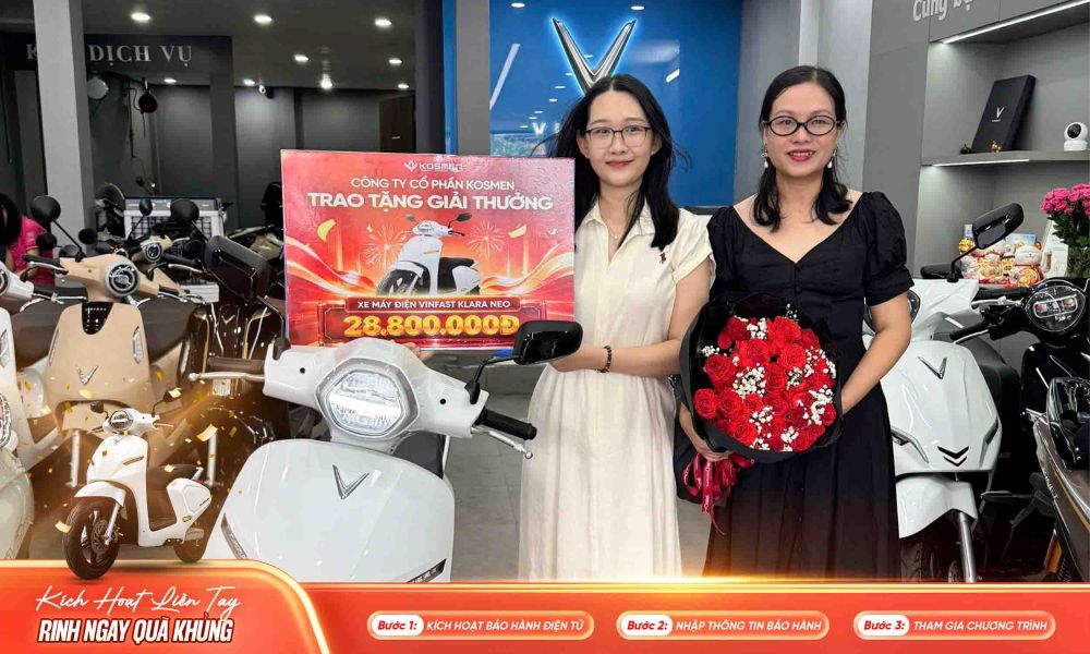  Kosmen tổ chức trao tặng xe m&aacute;y điện VinFast KLARA NEO cho kh&aacute;ch h&agrave;ng may mắn