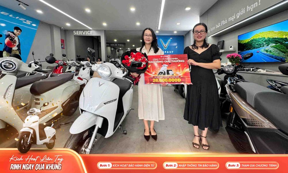  Kosmen tổ chức trao tặng xe m&aacute;y điện VinFast KLARA NEO cho kh&aacute;ch h&agrave;ng may mắn