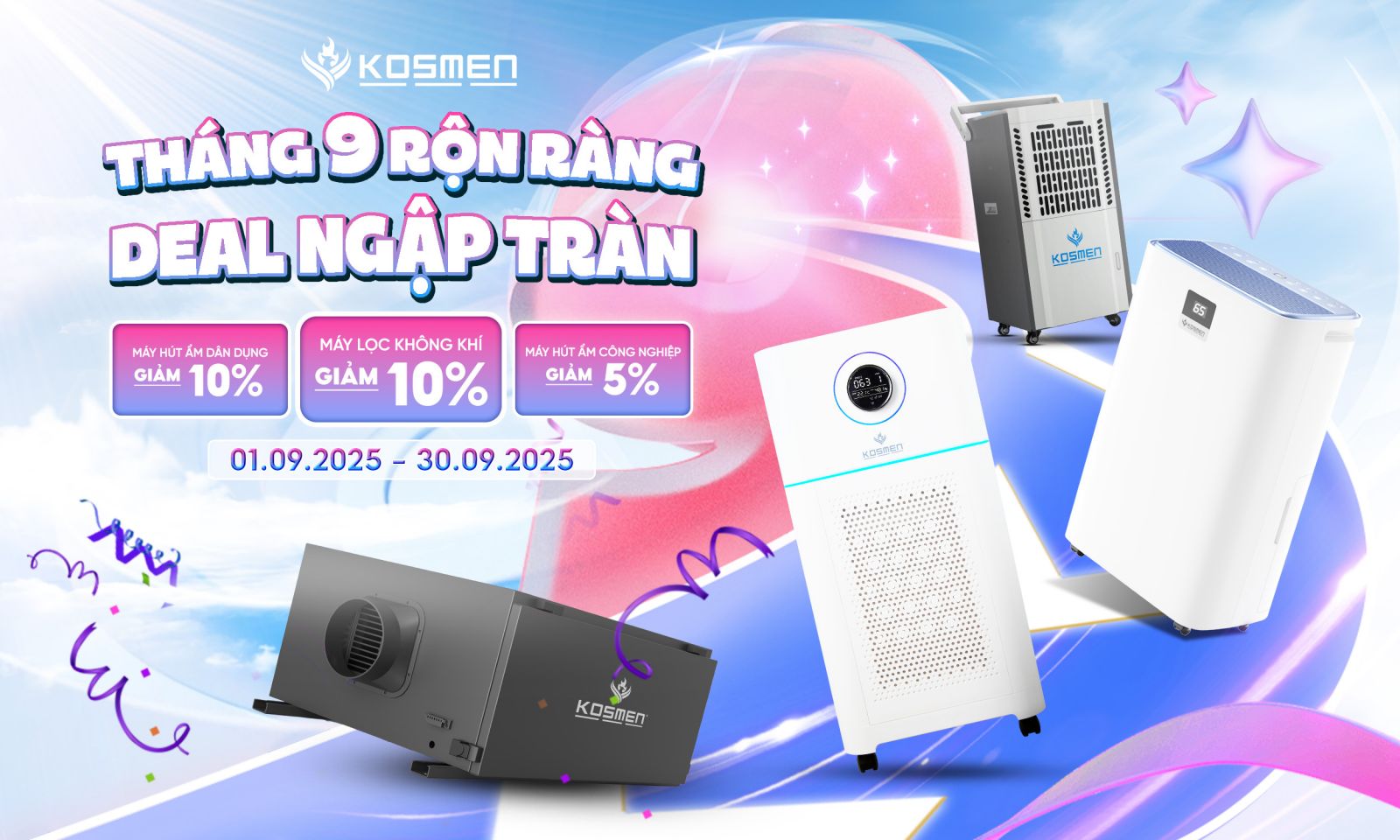 Kosmen tung chương tr&igrave;nh khuyến m&atilde;i hấp dẫn th&aacute;ng 9