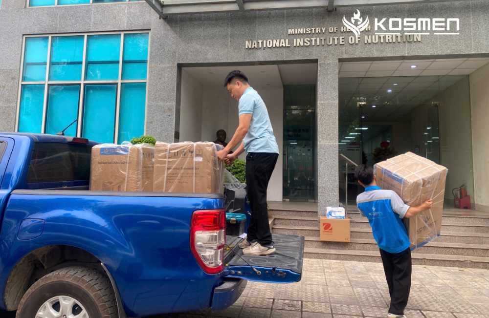 Lắp đặt m&aacute;y h&uacute;t ẩm c&ocirc;ng nghiệp Kosmen KM-90S cho Viện Dinh dưỡng Quốc gia