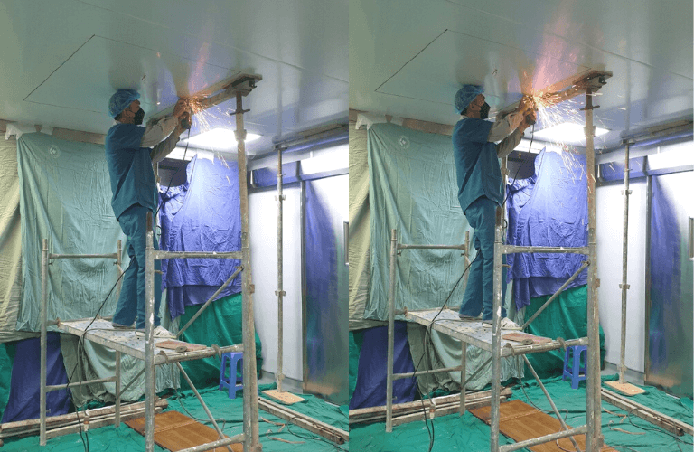 Lắp đặt máy hút ẩm treo trần Kosmen tại Bệnh viện Bưu Điện Cơ sở 1.