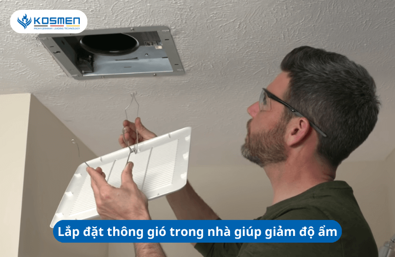 Lắp đặt hệ thống thông gió giảm độ ẩm trong phòng