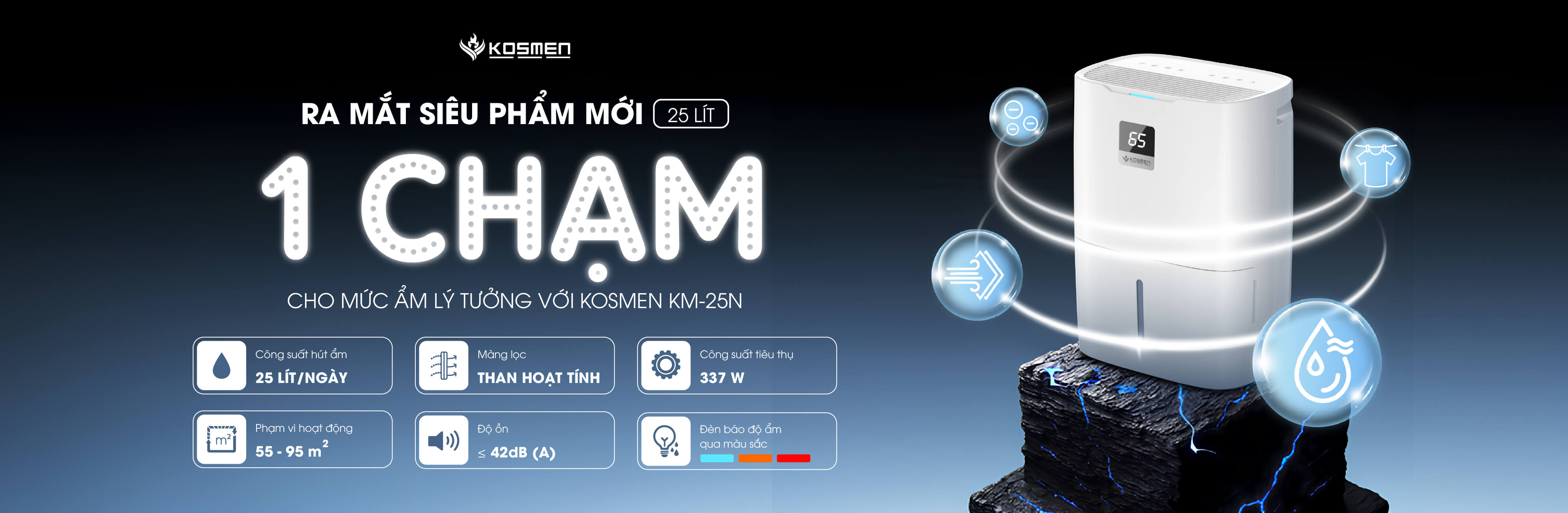 Chính Thức Ra Mắt Máy Hút Ẩm Kosmen KM-25N