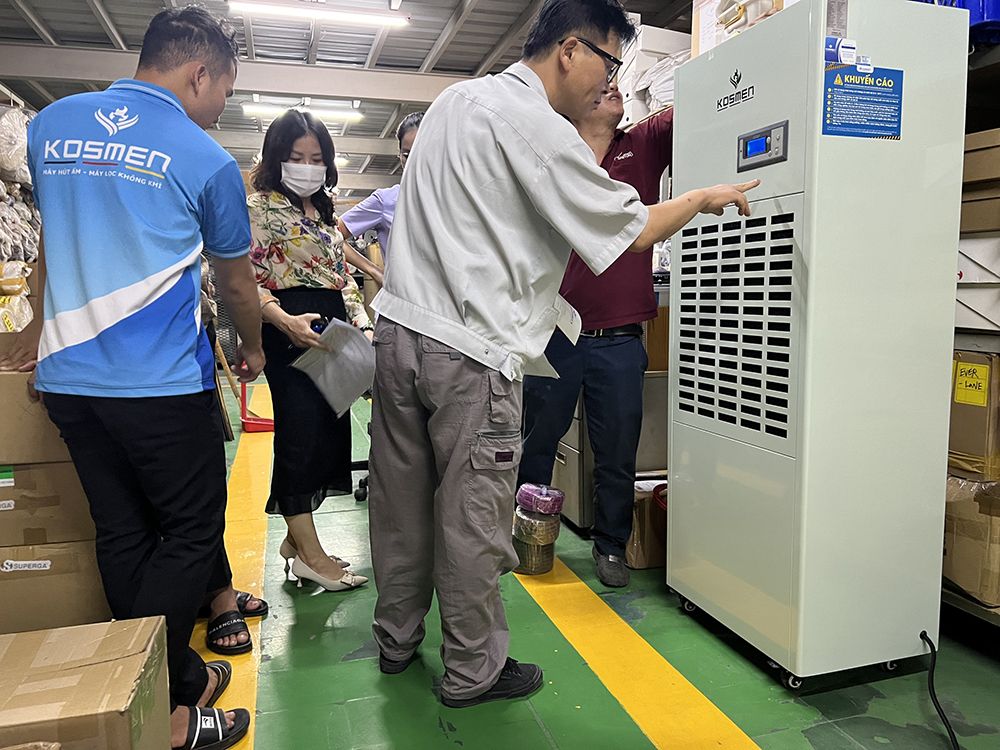 Lắp đặt máy hút ẩm bảo quản vải, nguyên liệu vải tại Công ty TNHH Dae Yun