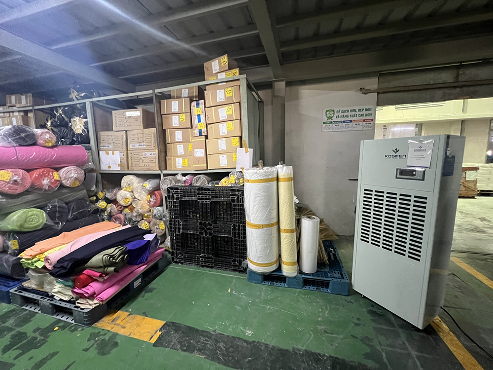 Lắp đặt máy hút ẩm bảo quản vải, nguyên liệu vải tại Công ty TNHH Dae Yun