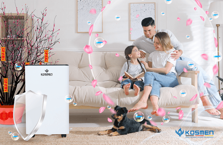 Máy hút ẩm Kosmen có chức năng lọc không khí bằng ion âm