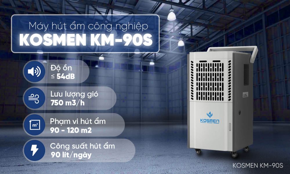 M&aacute;y h&uacute;t ẩm Kosmen KM-90S ghi điểm bởi thiết kế hiện đại, ứng dụng đa lĩnh vực