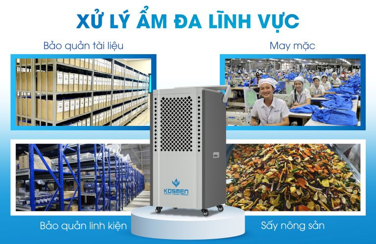 M&aacute;y h&uacute;t ẩm c&ocirc;ng nghiệp Kosmen c&oacute; khả năng ứng dụng tốt trong nhiều lĩnh vực sản xuất