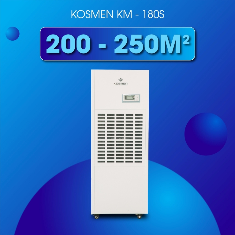 KM-180S có công suất lên đến 180L/ ngày, hoạt động hiệu quả trong diện tích 200 - 250m²