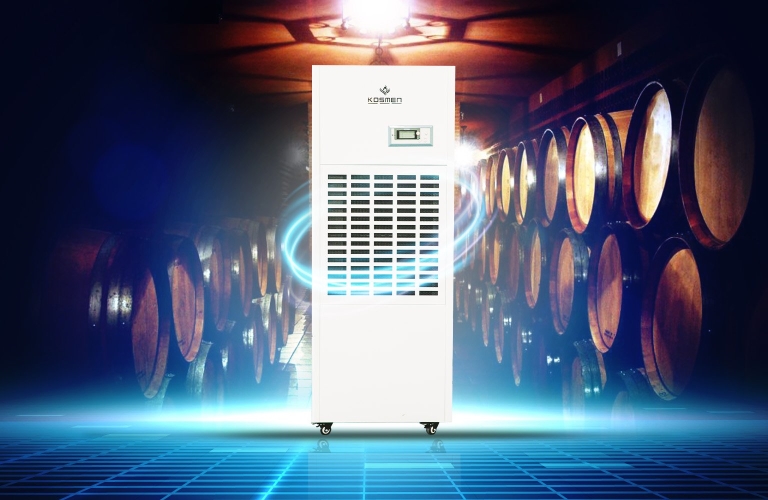 Máy hút ẩm Kosmen KM-180S cân bằng độ ẩm nhanh chóng, xử lý nấm mốc trong hầm rượu cực hiệu quả
