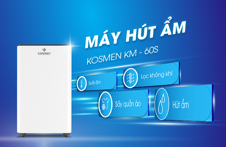 Máy hút ẩm Kosmen KM - 60S được tích hợp 4 tính năng thông minh
