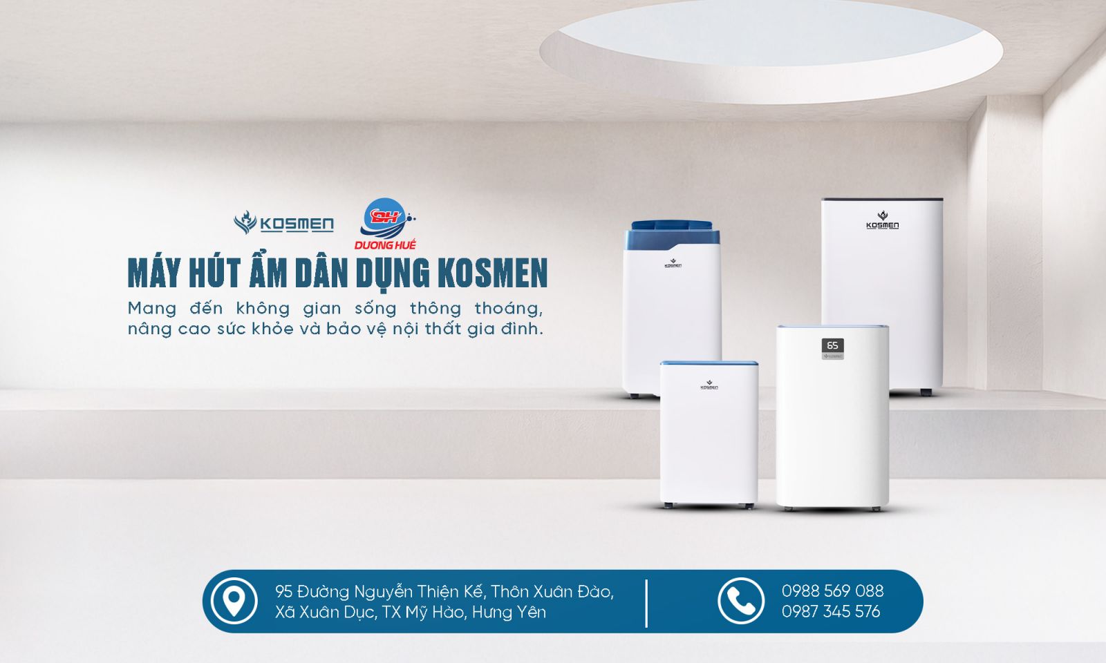 M&aacute;y h&uacute;t ẩm Kosmen đa dạng c&ocirc;ng suất mang đến kh&ocirc;ng gian sống th&ocirc;ng tho&aacute;ng