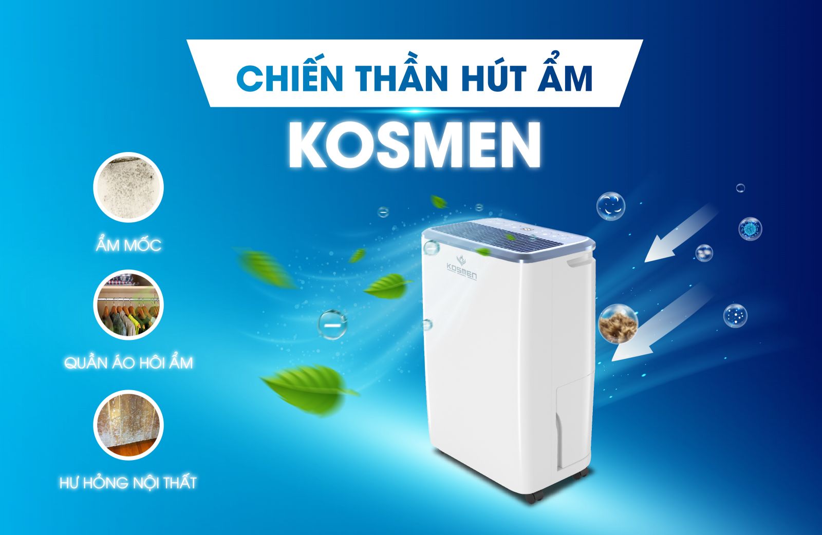 Sử dụng máy hút ẩm là cách để quần áo không bị mốc hiệu quả cho gia đình