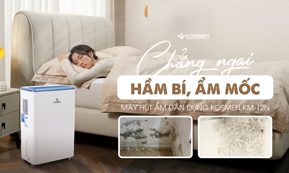 M&aacute;y h&uacute;t ẩm Kosmen KM-12N được t&iacute;ch hợp đa dạng t&iacute;nh năng th&ocirc;ng minh