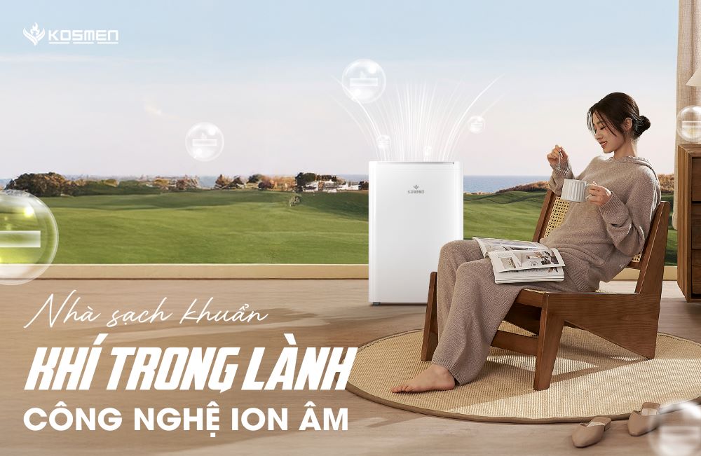 Máy hút ẩm Kosmen KM-12W được tích hợp công nghệ lọc khí bằng ion âm tiên tiến