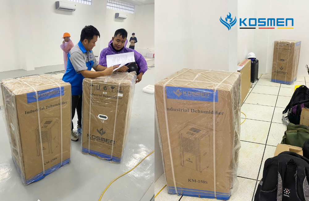 Lắp đặt m&aacute;y h&uacute;t ẩm Kosmen KM-150S cho trạm điện hạ thế 110 tại Điện lực H&agrave; Nam