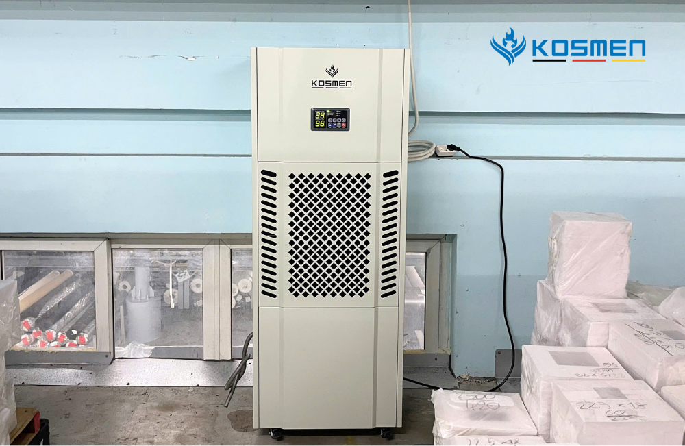 Lắp đặt máy hút ẩm công nghiệp Kosmen KM-180S bảo quản bao bì giấy