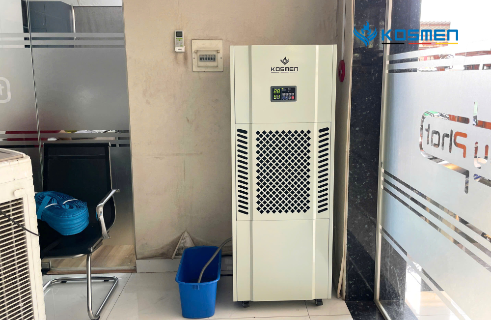 Dự &aacute;n lắp đặt m&aacute;y h&uacute;t ẩm Kosmen KM-180S bảo quản d&acirc;y k&eacute;o