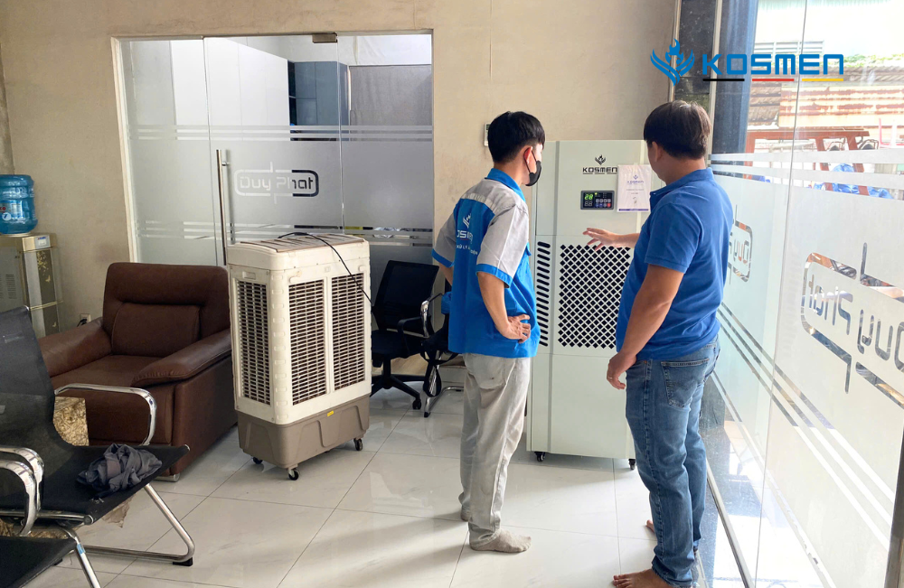 Dự &aacute;n lắp đặt m&aacute;y h&uacute;t ẩm Kosmen KM-180S bảo quản d&acirc;y k&eacute;o