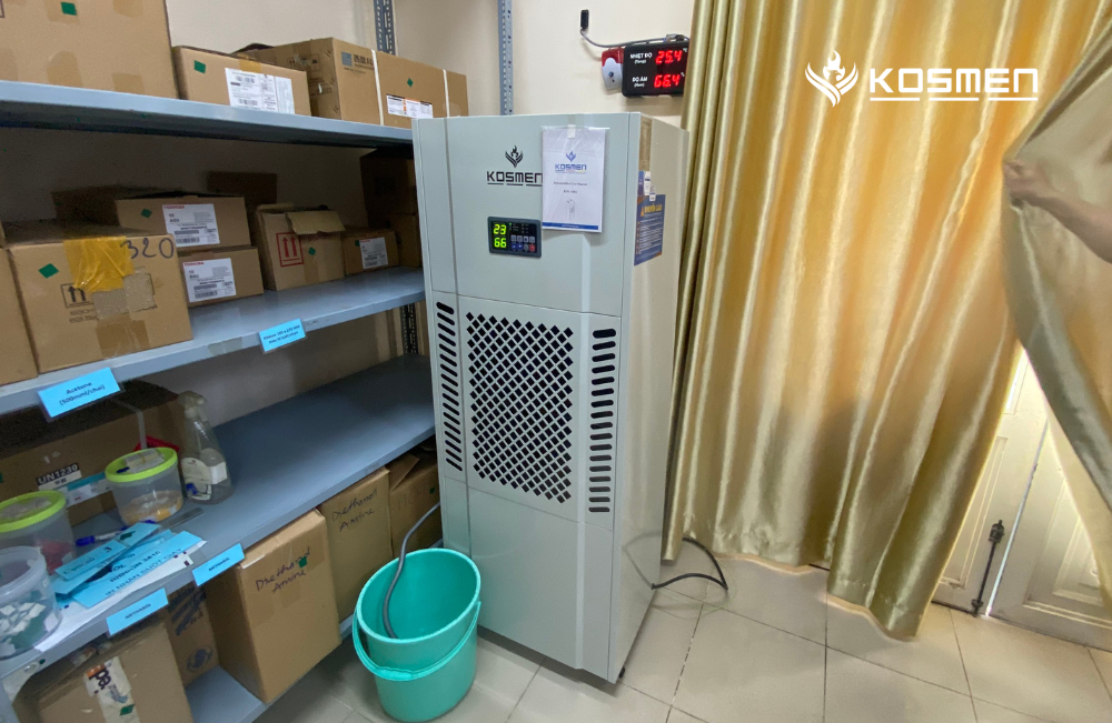 Dự &aacute;n lắp đặt m&aacute;y h&uacute;t ẩm Kosmen KM-180S để bảo quản sản phẩm tại kho lưu trữ