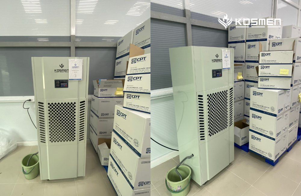 Dự &aacute;n lắp đặt m&aacute;y h&uacute;t ẩm Kosmen KM-180S để bảo quản sản phẩm tại kho lưu trữ